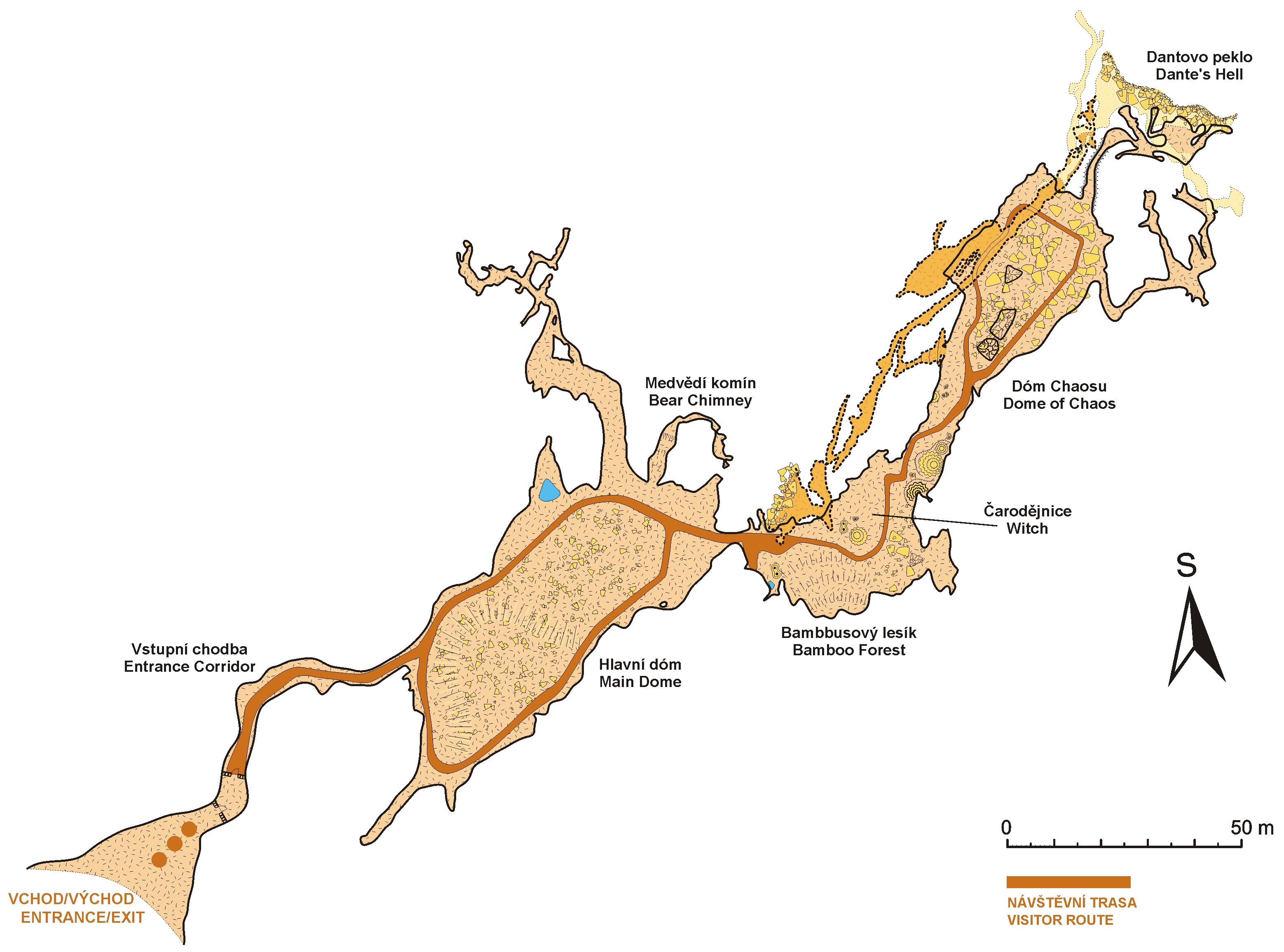 Kateřinská jeskyně - map